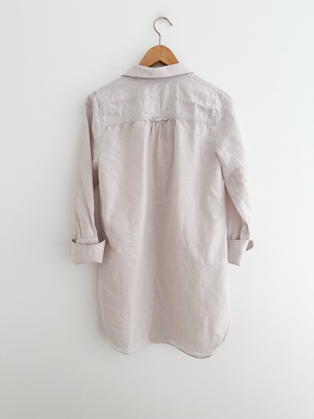 J. Crew Light Beige Button-Down Linen Shirt - Picture 6 of 7